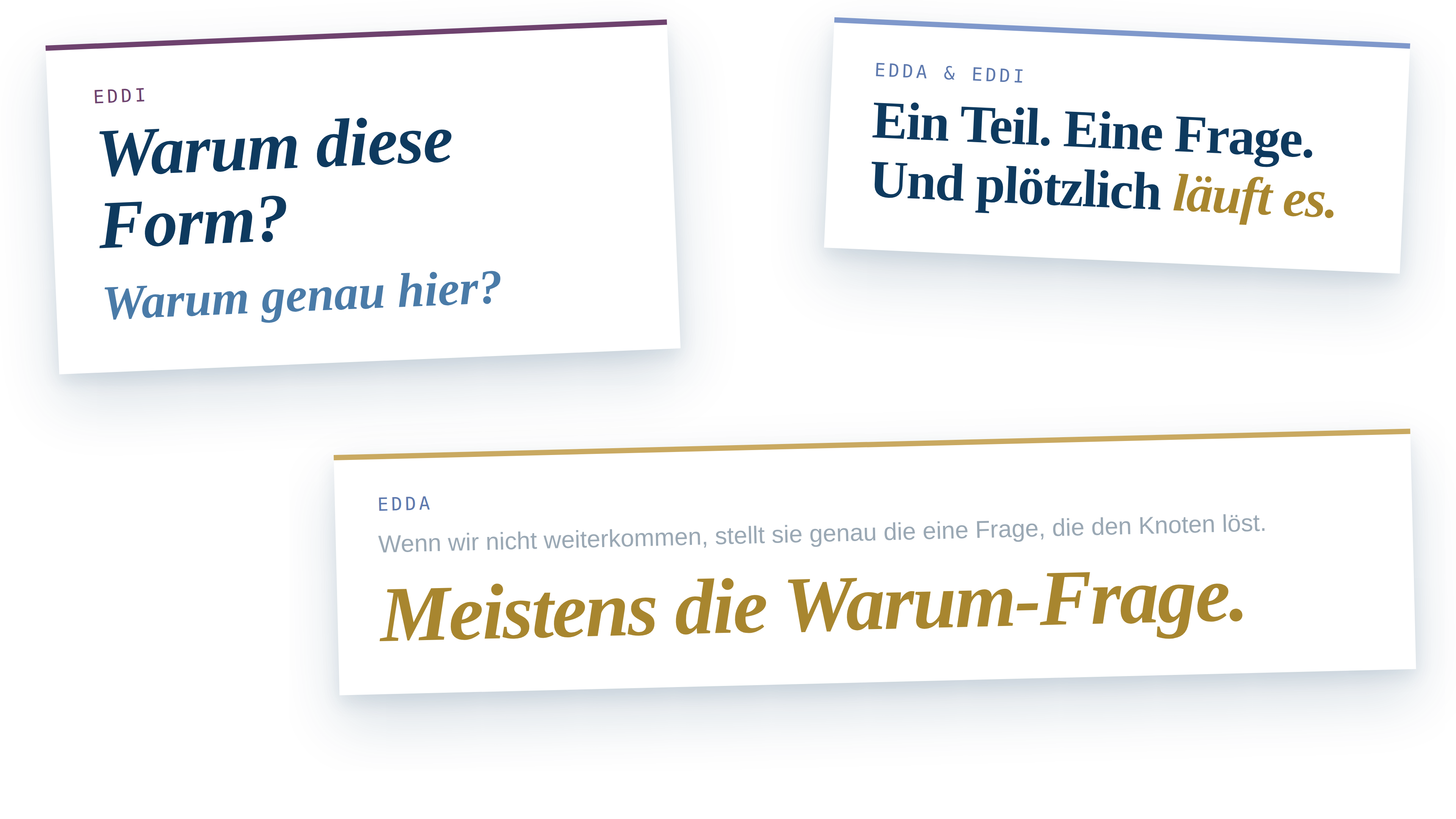 EDDA Bei allem, was wir hier erz&auml;hlen, klingt das vielleicht so, als m&uuml;sstest du das alles allein hinkriegen. Musst du nicht. Hinter uns steht jemand, der genau diesen Weg selbst gegangen ist.  EDDI Nicole. Sie war selbst mal Azubi, hat als Technische Zeichnerin angefangen und sp&auml;ter Maschinenbau studiert. Sie kennt das alles aus eigener Erfahrung: das erste Zahnrad, das nicht l&auml;uft, die Pr&uuml;fung, die anders ist als der Betrieb, den Moment, wo es endlich klick macht.  EDDA Das Sch&ouml;ne daran: Sie erkl&auml;rt nicht von oben herab. Sie wei&szlig; noch, wie es sich anf&uuml;hlt, wenn man am Anfang steht. Wenn wir nicht weiterkommen, stellt sie genau die eine Frage, die den Knoten l&ouml;st. Meistens die Warum-Frage.